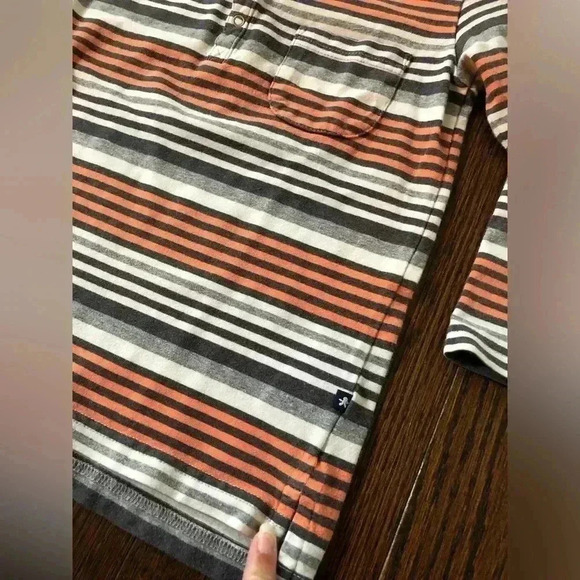 Toobydoo Boys 5 (110cm) Blue/Orange/White/Gray Long-Sleeve Stretch Polo - Picture 5 of 11